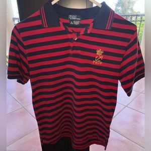 EUC boys red - blue striped Ralph Lauren Polo size small ( 8/10)